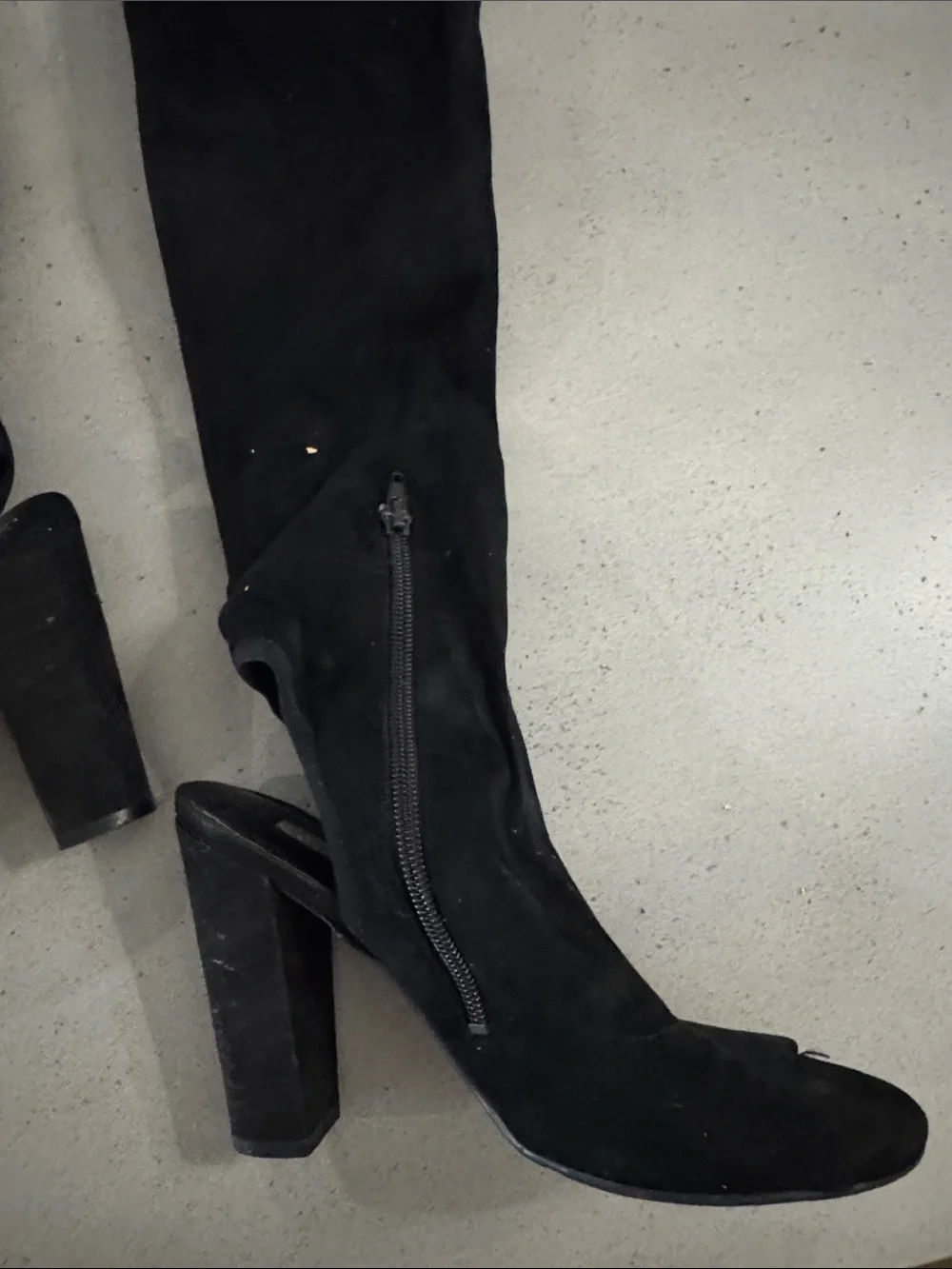 Guess women’s black Over-the-Knee Peep-Toe Heeled Boots